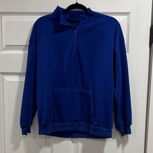 SHEIN Royal Blue Half-Zip Sweatshirt